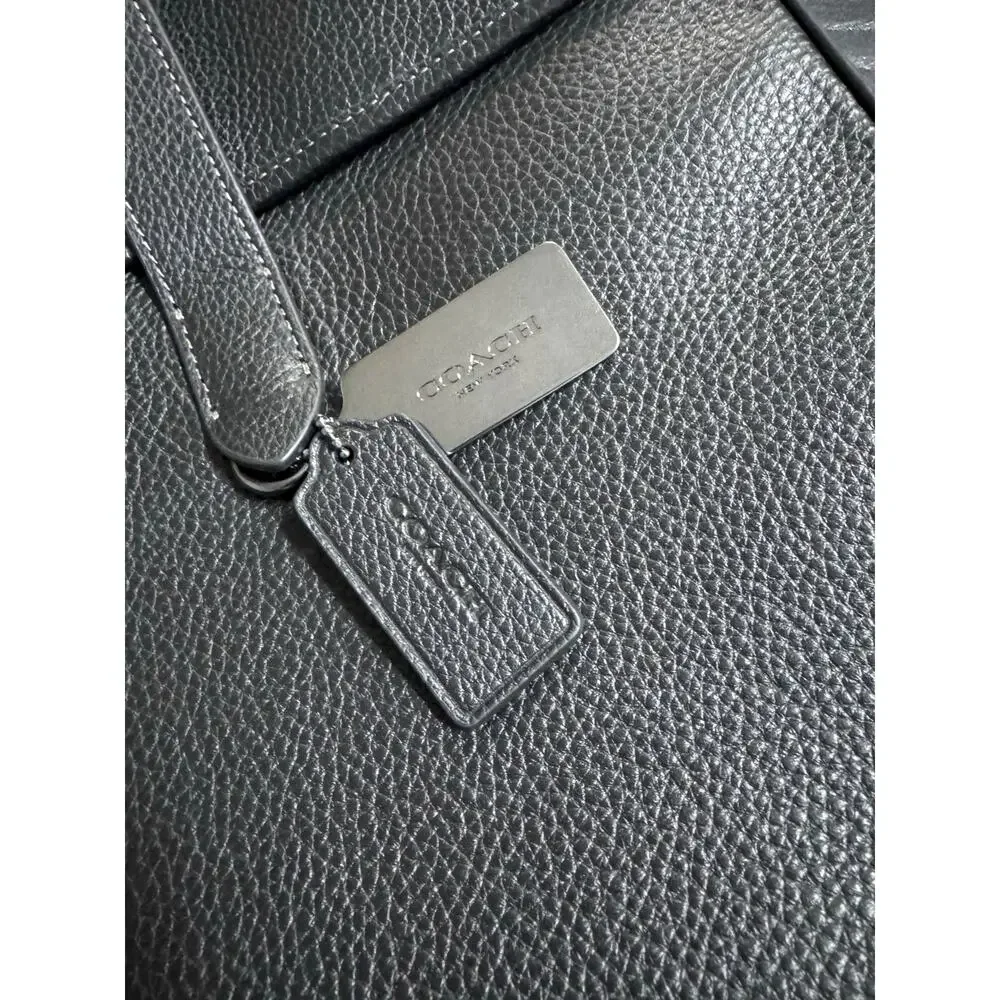 Coach Sullivan Black Pebbled Leather Briefcase Laptop Bag of office grandpacore
